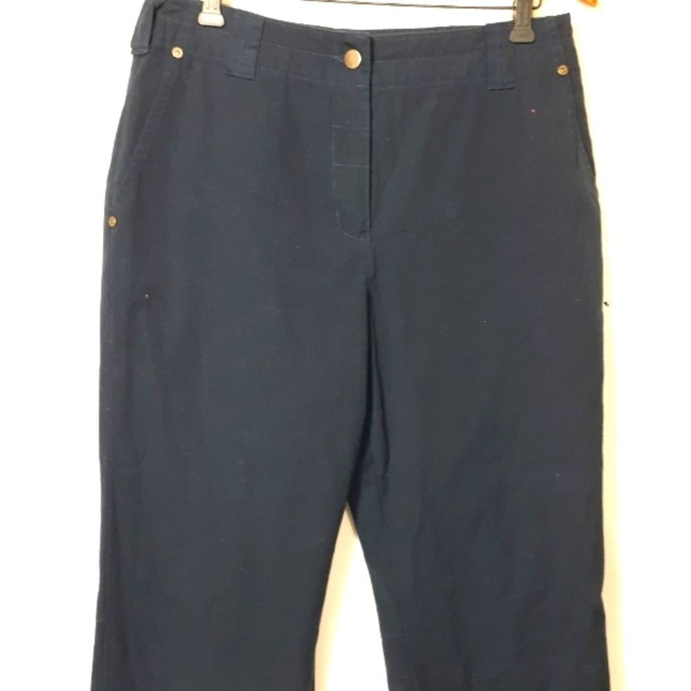 Woolrich womens navy blue wide leg capris size 8